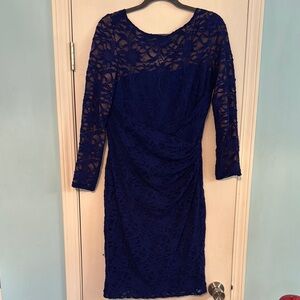Ralph lauren Elegant Navy/royal blue Lace Dress size‎ 12 PA